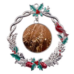 Ice Iced Structure Frozen Frost Metal X mas Wreath Holly leaf Ornament