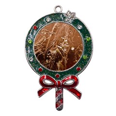 Ice Iced Structure Frozen Frost Metal X Mas Lollipop with Crystal Ornament