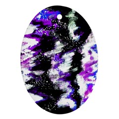 Abstract Canvas Acrylic Digital Design Oval Ornament (two Sides) by Amaryn4rt