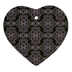 Line Geometry Pattern Geometric Heart Ornament (two Sides) by Amaryn4rt