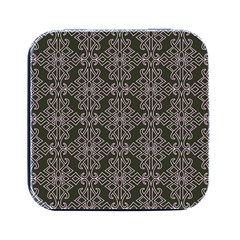 Line Geometry Pattern Geometric Square Metal Box (Black)