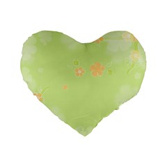 Aniseed Green Vintage Background Standard 16  Premium Flano Heart Shape Cushions by Amaryn4rt