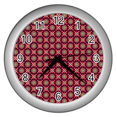 Kaleidoscope Seamless Pattern Wall Clock (silver) by Ravend