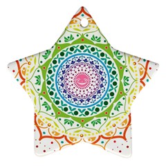 Mandala Pattern Rainbow Pride Ornament (star)