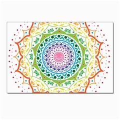 Mandala Pattern Rainbow Pride Postcard 4 x 6  (pkg Of 10)