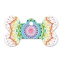 Mandala Pattern Rainbow Pride Dog Tag Bone (one Side) by Ravend