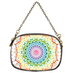 Mandala Pattern Rainbow Pride Chain Purse (one Side)