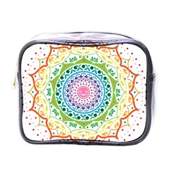 Mandala Pattern Rainbow Pride Mini Toiletries Bag (one Side)