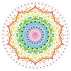 Mandala Pattern Rainbow Pride Round Trivet