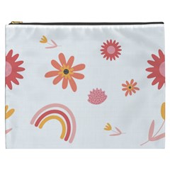 Seamless Pattern Flowers Rainbow Cosmetic Bag (xxxl)