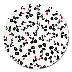 Pattern Flower Design Background Magnet 5  (round)