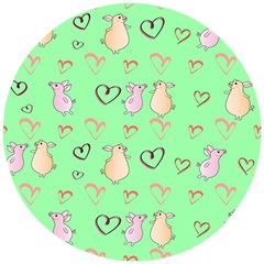 Pig Heart Digital Wooden Puzzle Round