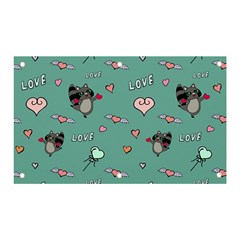 Raccoon Love Texture Seamless Banner And Sign 5  X 3 