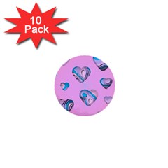 Hearts Pattern Love Background 1  Mini Buttons (10 Pack) 