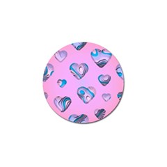 Hearts Pattern Love Background Golf Ball Marker by Ravend