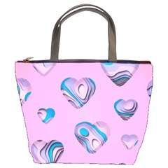Hearts Pattern Love Background Bucket Bag by Ravend