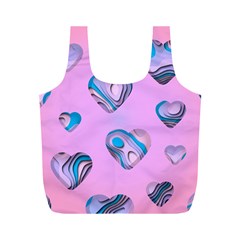 Hearts Pattern Love Background Full Print Recycle Bag (m) by Ravend