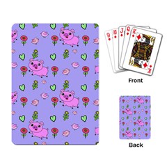 Flower Pink Pig Piggy Seamless Playing Cards Single Design (rectangle) by Ravend