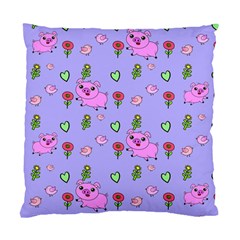 Flower Pink Pig Piggy Seamless Standard Cushion Case (one Side) by Ravend