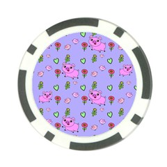 Flower Pink Pig Piggy Seamless Poker Chip Card Guard (10 Pack) by Ravend