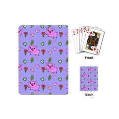 Flower Pink Pig Piggy Seamless Playing Cards Single Design (mini) by Ravend