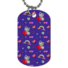 Rabbit Hearts Texture Seamless Pattern Dog Tag (two Sides)