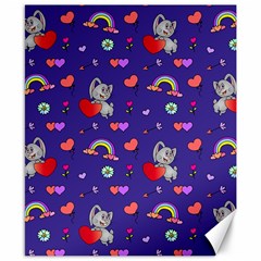 Rabbit Hearts Texture Seamless Pattern Canvas 8  x 10 