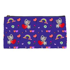 Rabbit Hearts Texture Seamless Pattern Pencil Case