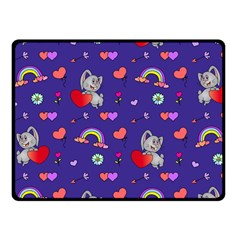 Rabbit Hearts Texture Seamless Pattern Fleece Blanket (Small)