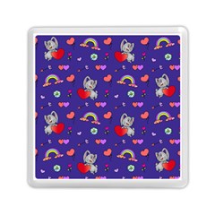 Rabbit Hearts Texture Seamless Pattern Memory Card Reader (Square)