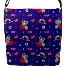 Rabbit Hearts Texture Seamless Pattern Flap Closure Messenger Bag (S)