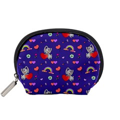 Rabbit Hearts Texture Seamless Pattern Accessory Pouch (Small)