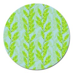 Background Leaves Branch Seamless Magnet 5  (round)