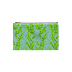 Background Leaves Branch Seamless Cosmetic Bag (small) by Ravend
