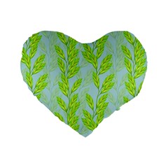 Background Leaves Branch Seamless Standard 16  Premium Heart Shape Cushions