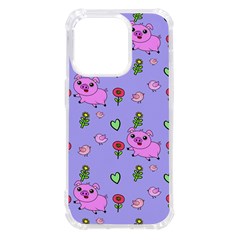 Flower Pink Pig Piggy Seamless Iphone 14 Pro Tpu Uv Print Case by Ravend