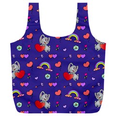 Rabbit Hearts Texture Seamless Pattern Full Print Recycle Bag (XXL)