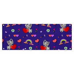 Rabbit Hearts Texture Seamless Pattern Banner and Sign 8  x 3 