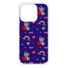 Rabbit Hearts Texture Seamless Pattern iPhone 14 Pro TPU UV Print Case