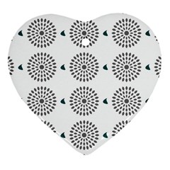 Floral Art Pattern Design Heart Ornament (two Sides)