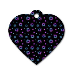 Stars Pattern Art Design Dog Tag Heart (one Side)