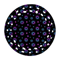 Stars Pattern Art Design Ornament (round Filigree)