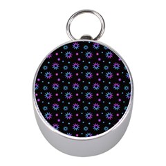 Stars Pattern Art Design Mini Silver Compasses