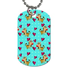 Cat Love Pattern Dog Tag (one Side)