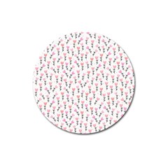 Flowers Pattern Decoration Design Magnet 3  (round)