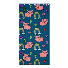 Flowers Pink Pig Piggy Seamless Shower Curtain 36  X 72  (stall)  by Ravend