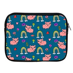 Flowers Pink Pig Piggy Seamless Apple Ipad 2/3/4 Zipper Cases by Ravend