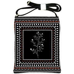 Flowers Line Art Wall Decoration Shoulder Sling Bag