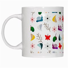 Snail Butterfly Pattern Seamless White Mug by Ravend