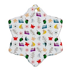 Snail Butterfly Pattern Seamless Snowflake Ornament (two Sides)